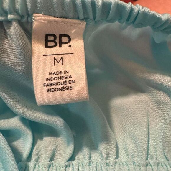 Bp Women's Teal Paradise Bow Tie Cut out smocked back cami top blouse Sz M - Picture 6 of 6